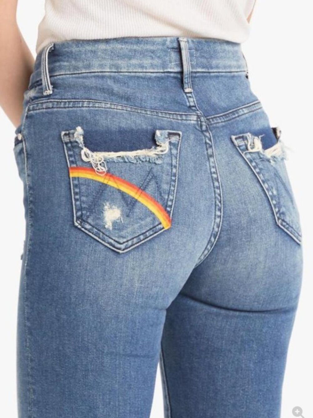 MOTHER The High Waisted Looker Ankle Chew Jeans -Learning To Hula-28-MSRP $248